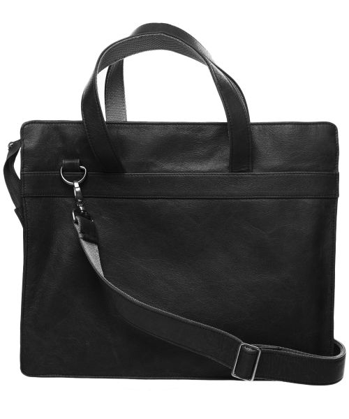 Kurgan Kenani Leather Laptop and Document bag - Black