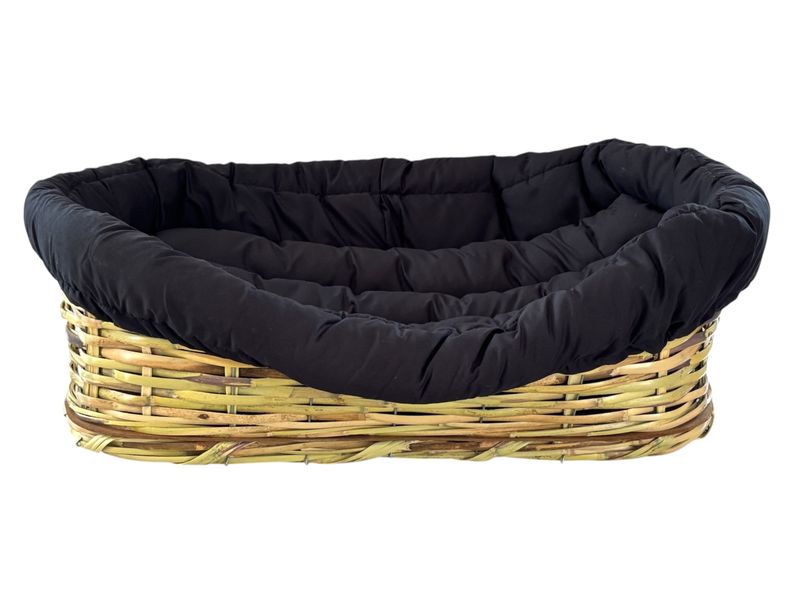Large Dog Bed with Padded Cushion - Black
