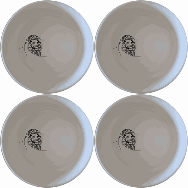 African Lion Silhouette Bowl Set of 4 - Range 2