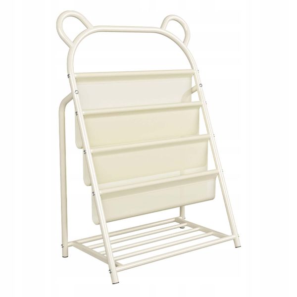 4-Tier Kids Bookshelf Stable Storage Picture Book Rack Wood Shelf Organizer