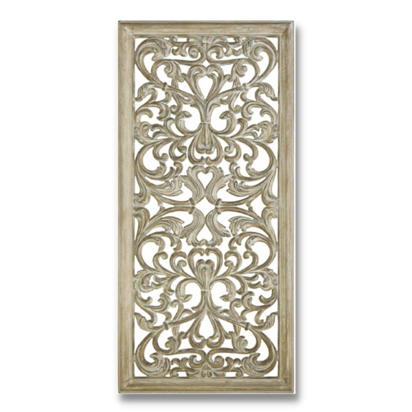 Ornate Decorative Mirror, 716mm x 1524mm, Weathered Frame Finish
