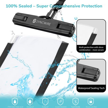 SYNCWIRE Waterproof Phone Pouch [2-Pack] - Universal IPX8 Waterproof Phone  Case Dry Bag with Lanyard Compatible with iPhone 15/14/13/12/11 Pro Max SE