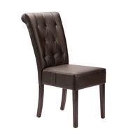 Brown Leather Dining Room Chair