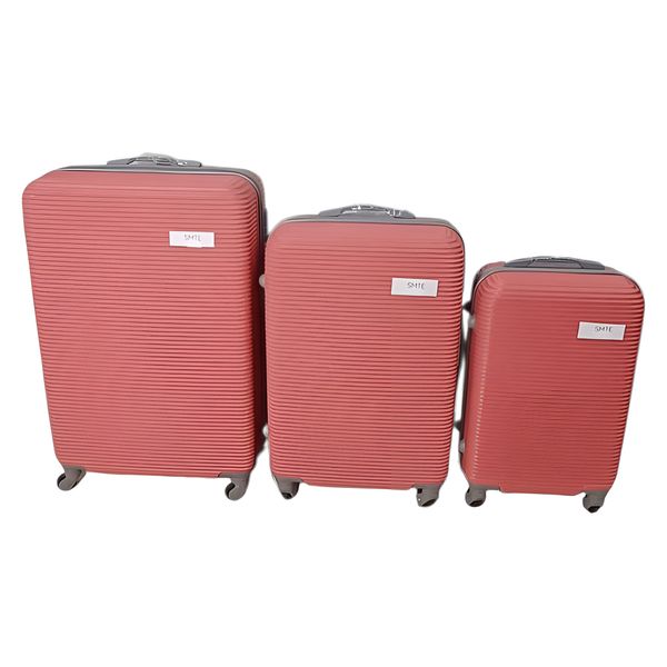 SMTE 3-Piece Hardshell Luggage Set - Bubble Gum Pink