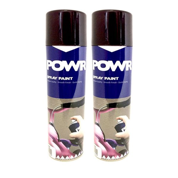 POWR Spray Paint Dark Brown 300ml 2 Pack