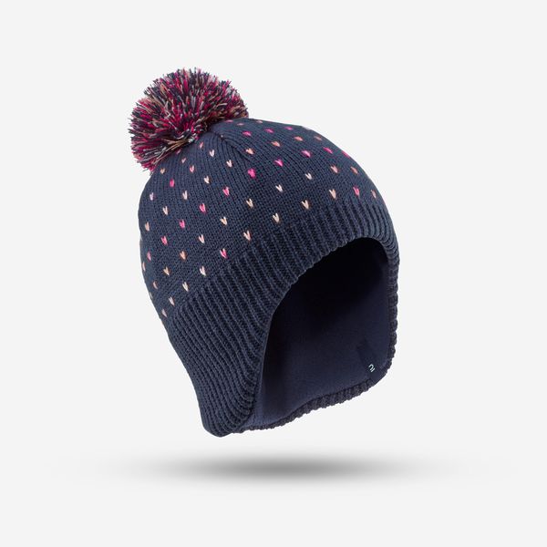 Wedze Baby Warm Hat - Flap - Navy