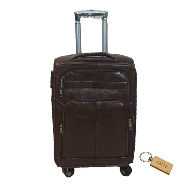 Premium Leather Suitcase Medium 65cm with Smte Keyring - 1 Piece