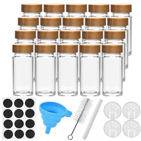 12Pieces 120ml Glass Spice Jar Containers Set with Lids and Labels