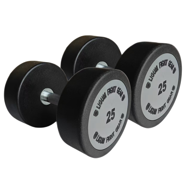 Commercial Heavy Duty Round Head Dumbbells - PAIR - Urethane