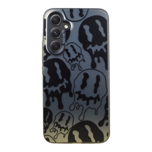 Melted Smiley Phone Case Compatible With Samsung A34 - Silver