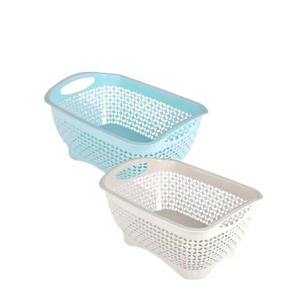 Pack of 2 Plastic Baskets 23x16x9.5cm