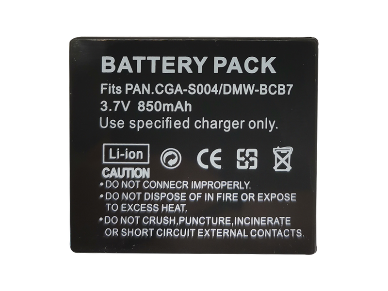 850mAh Lithium-ion Battery Pack for Panasonic CGA-S004 / CGA-S004A, etc.