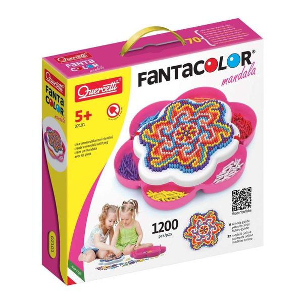 Quercetti - FantaColor Mandala Design Set: Peg Board Art &amp; Pattern Activity