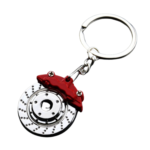 Disk Brake Caliper Keychain - Red and Silver