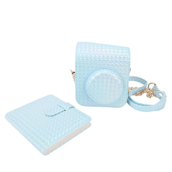 Blue PU case with album for Mini 12