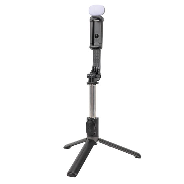 Selfie Stick Tripod Light USB BT Telescopic Remote compatible with Outdoor Travel Black