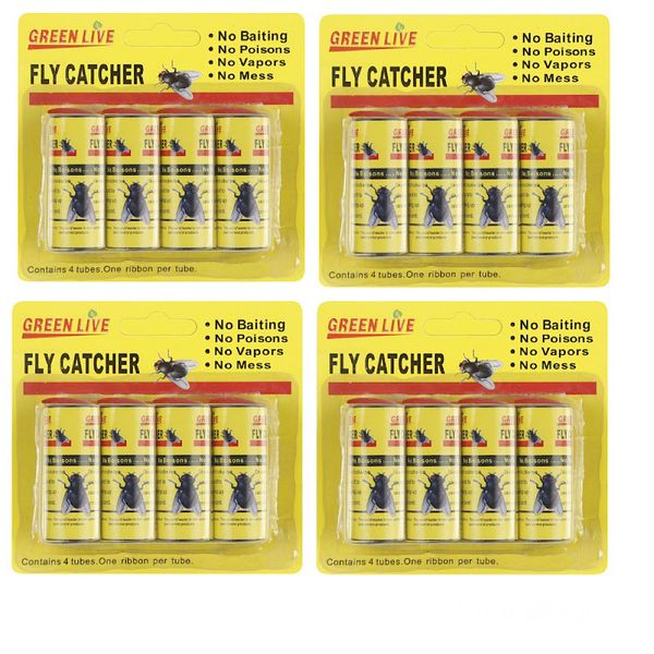 Fly Catcher Sticky Ribbon Trap 4 Sets - 16 Pieces