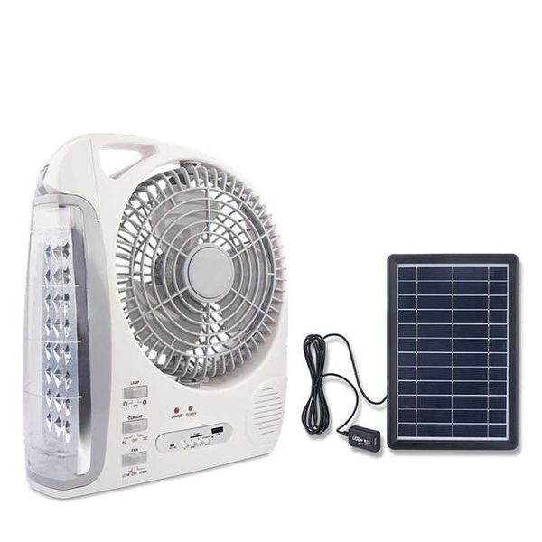 6 In 1 Rechargeable Fan With Solar Panel