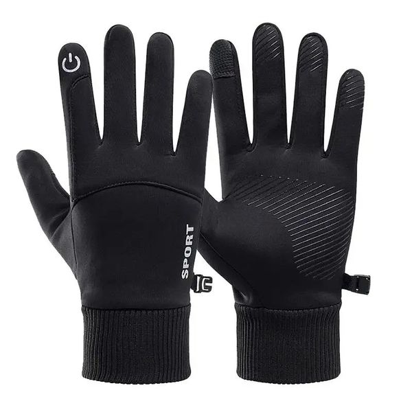 Warm Waterproof Full-Finger Black Winter Gloves
