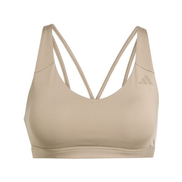 adidas Women's All Me Essentials V-Neck Medium Support Bra - Chalky Brown
