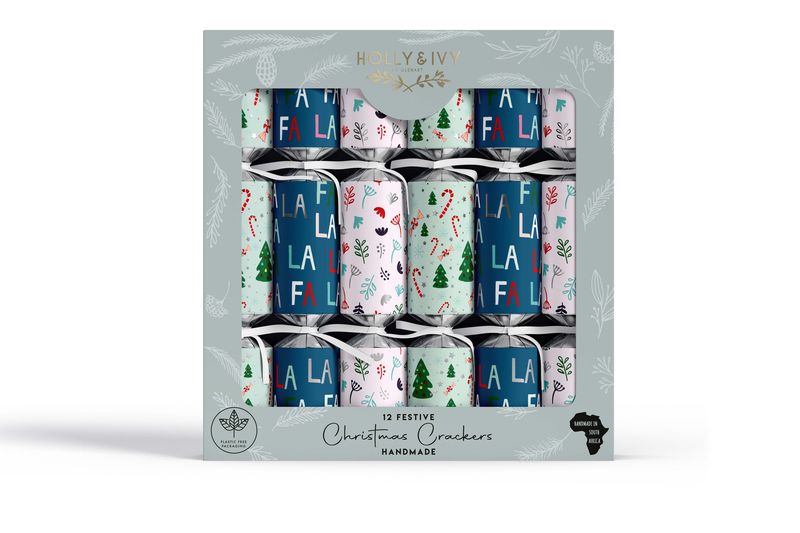 Festive 12s - Fun &amp; Playful Fa La La Christmas Crackers