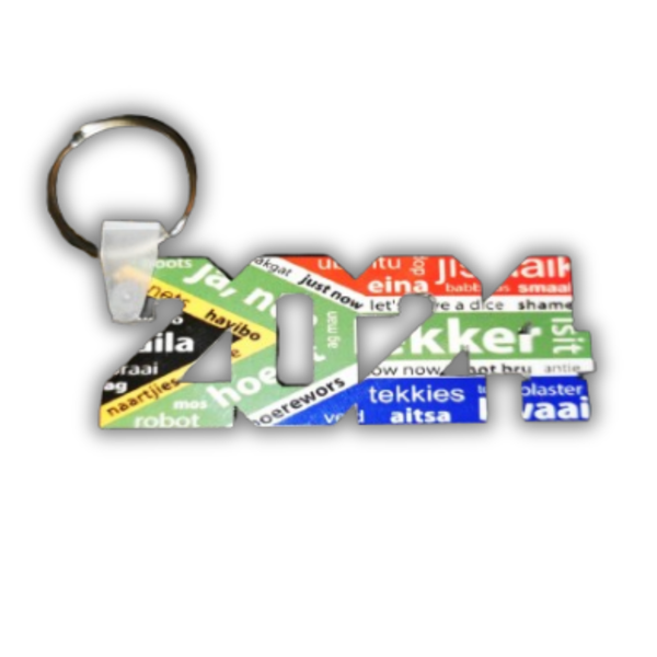 2024 Lekker South African Flag MDF Keyring