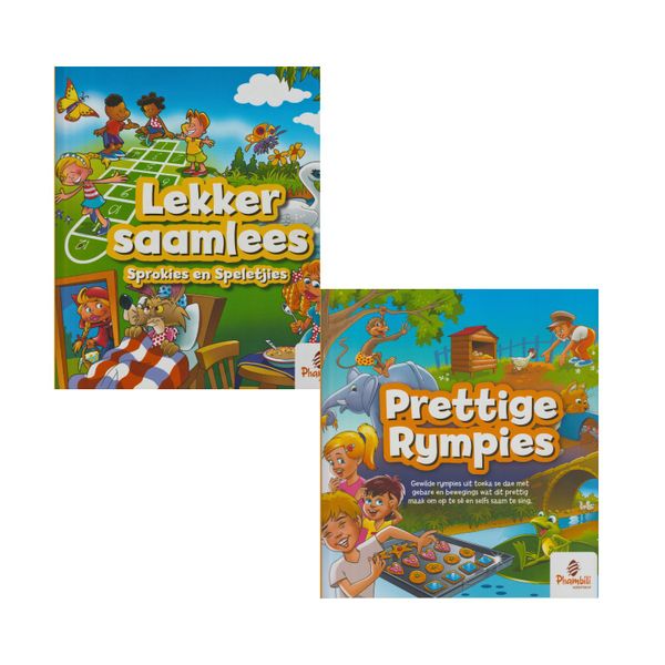 Stel van 2 Afrikaanse Lekker Saamlees en Rympies Boeke