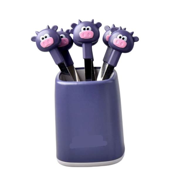 6-Piece Calf Food Picks Fruit Fork Set - HY-155