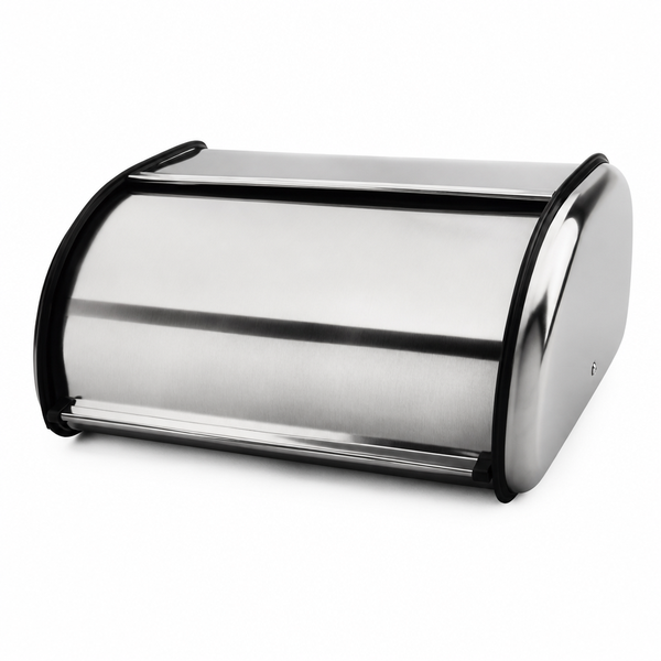 Bread Bin for Kitchen Storage Stainless Steel with Roll Top Lid