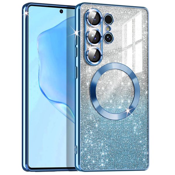Magnetic Glitter TPU Phone Case Compatible With Samsung Galaxy S23 Ultra