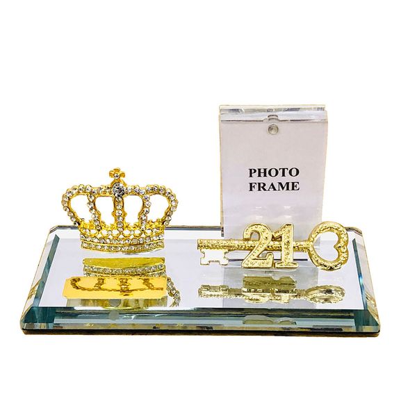 21st Key Gents Diamant Gold Crown with Magnetic Photo Frame And Metal key