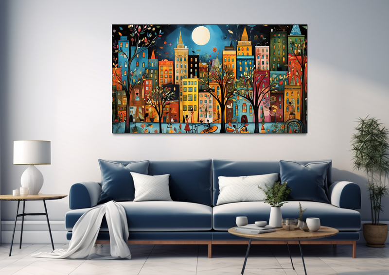 Canvas Wall Art - Cityscape Symphony Abstract - BK0355