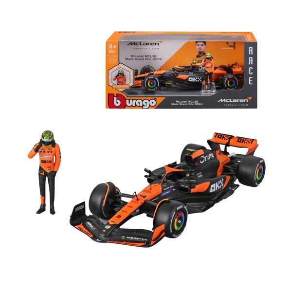 Bburago -1:24 F1 McLaren MCL38 No.4 Norris 2024 with (figure)