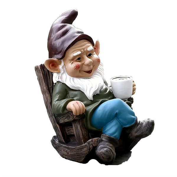 Gnome Dwarf Rocking Chair Ornament Resin Outdoor Garden Decoration