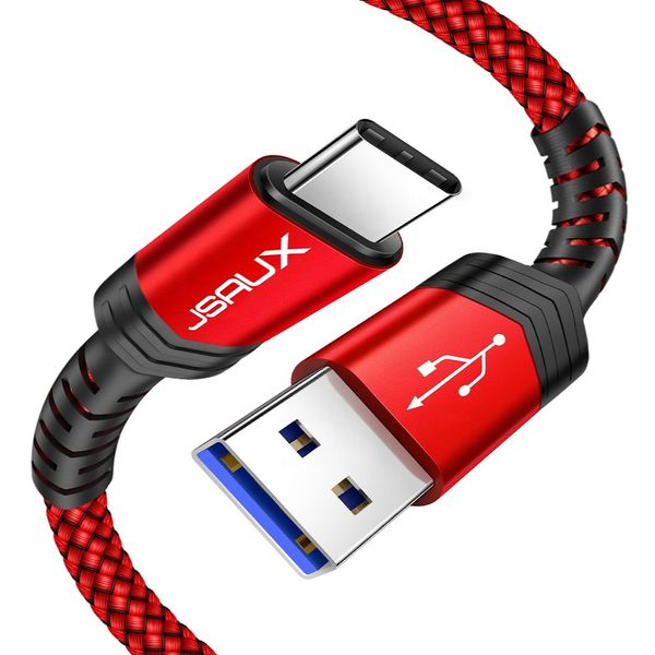 JsAUX USB 3.0 Type C 3A 5Gbps Fast Charging USB-A to USB-C 2 Meters