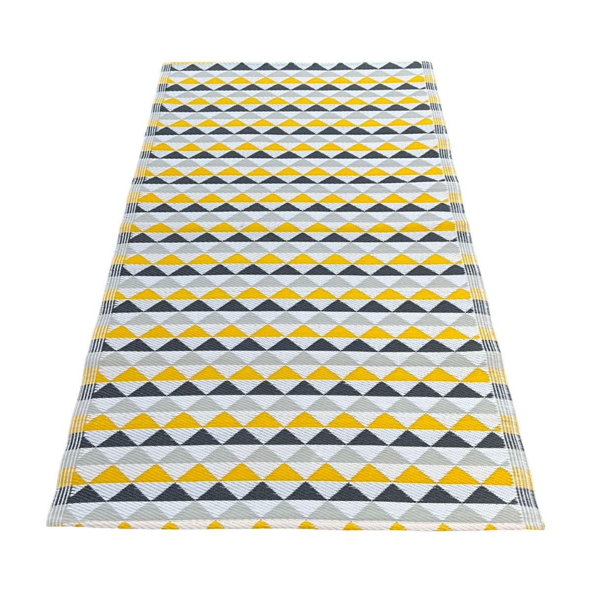 Rug It Up Indoor / Outdoor Plastic Rug Triangles Yellow 200 x 120cm