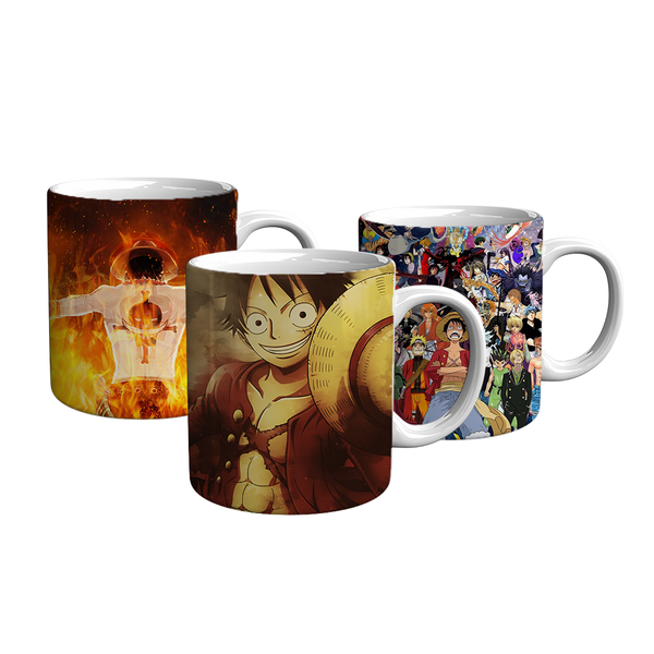One Piece Hat Printed 3 Coffee Mugs