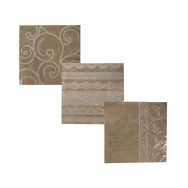 Serviettes - 2ply - 33cm - 20 Piece Kraft