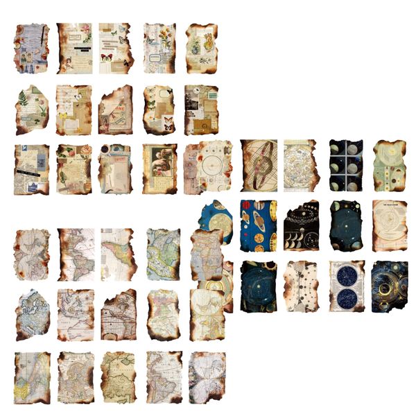 Craft Scrapbooking Creative Vintage Burn Torn DIY Journal Paper Set -14cm