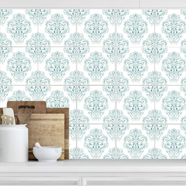 Green Watercolour Tile Stickers
