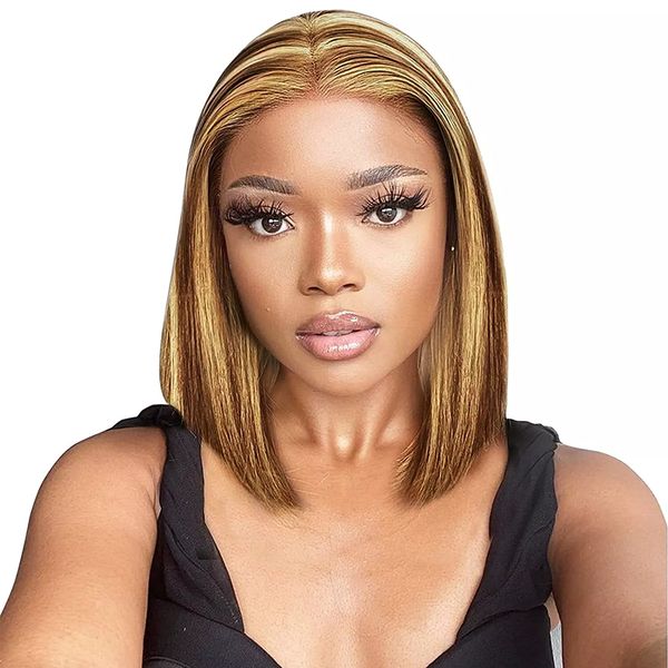 Brazilian Straight Piano Hair 12Inch-13x4 Full Frontal Wig