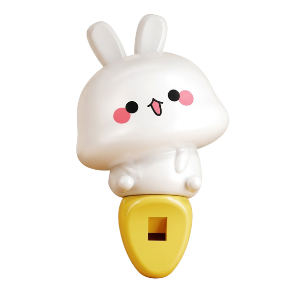 Bunny Themed Whistle Toy - White &amp; Yellow