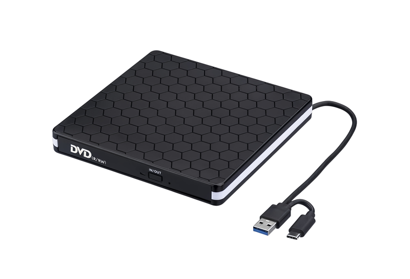 LJCZKA CD DVD Writer Extern,Slim ROM Rewriter,USB 3.0 Type-C