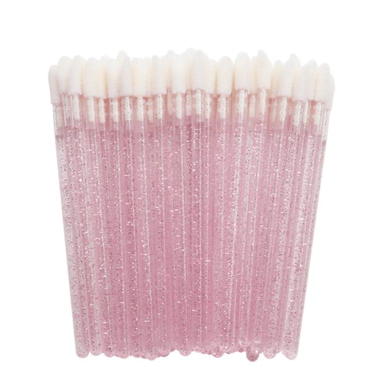 Lip Brushes/Sponge Tip Applicators Pink Crystal (Pack of 50 Pieces