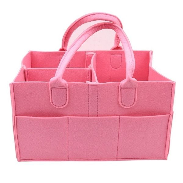 Baby Nappy Organizer Nursery Caddy Bag - Pink