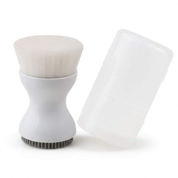 Double-Ended Facial Cleansing Exfoliator Brush with Bristles &amp; Silicone