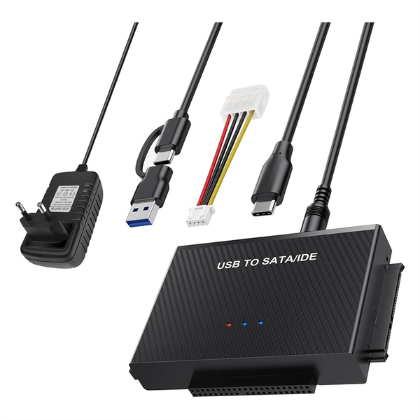 SATA adapter USB 3.2 and IDE adapter, EU Plug