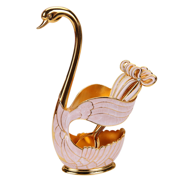 European Swan-Shaped Utensil Set Home Coffee Dessert Fruit Spoon