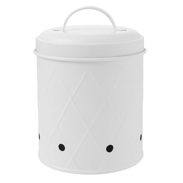Diamond-Pattern Metal Storage Container With Handle