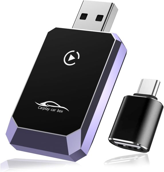 Wireless CarPlay Adapter 2-in-1 USB &amp; Type-C - CarPlay &amp; Android Auto-(GC)